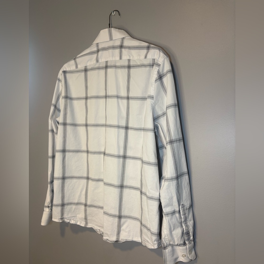 Express White and Gray Plaid Men's Button Up Shirt size xl - Picture 7 of 7